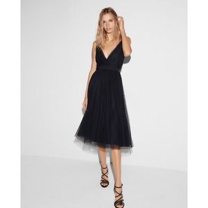 Express Point D'esprit Fit And Flare Midi Dress